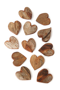 Rustic Sandalwood Wooden Keepsake Hearts