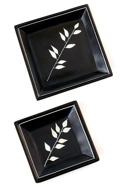 African Bamboo Soapstone Dishes
