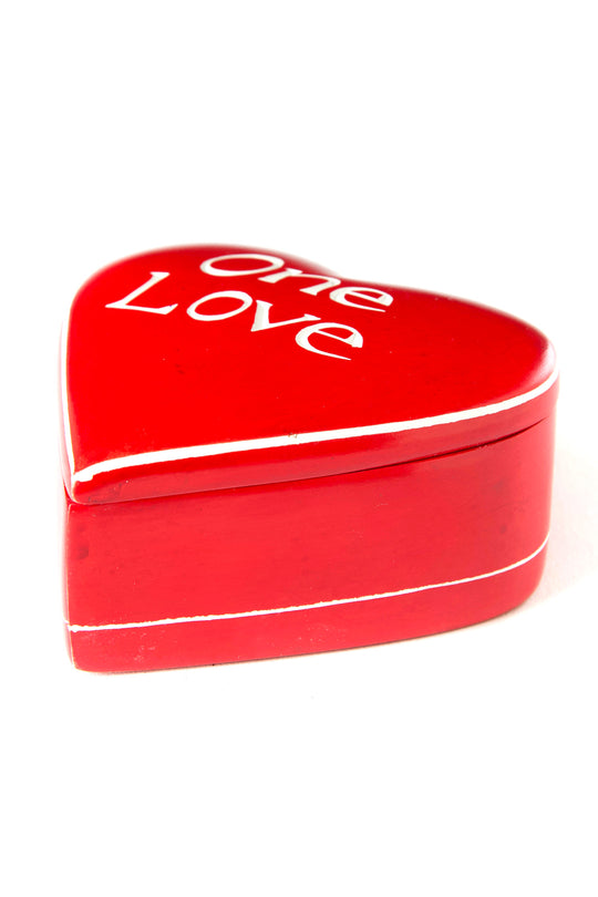 One Love Soapstone Heart Box
