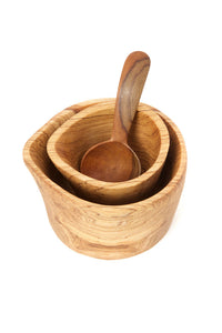 Wild Olive Wood Cream and Sugar Set