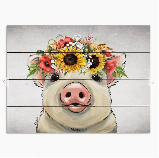 Pig Paisley Sunflowers Pallet