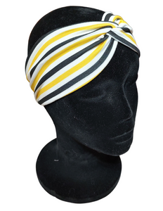 Yellow, White& Black Stripes Headband