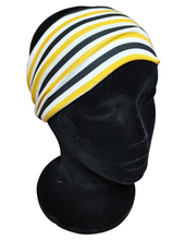 Load image into Gallery viewer, Yellow, White&amp; Black Stripes Headband

