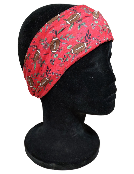 Red w/ footballs Headband