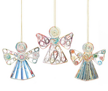 Load image into Gallery viewer, Quilled Angels Ornament Set of 3
