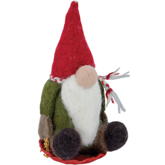 Felt Orn: Sledding Gnome