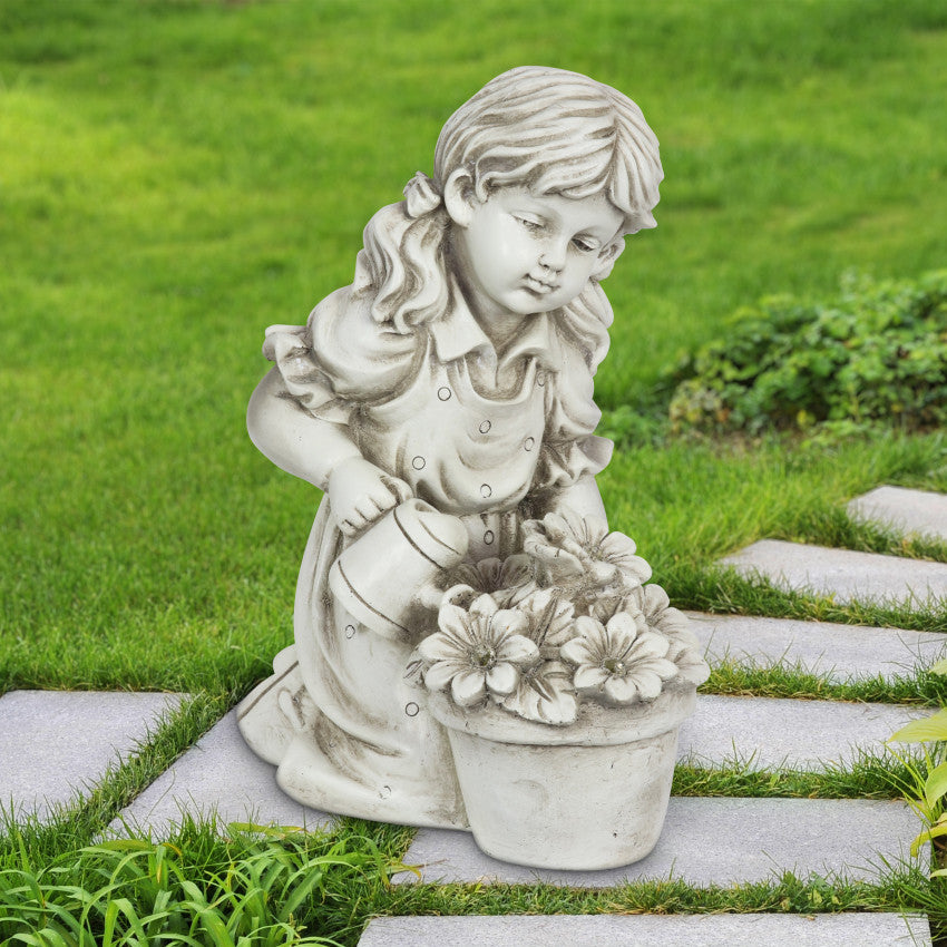 Kneeling Girls With Flower Pot