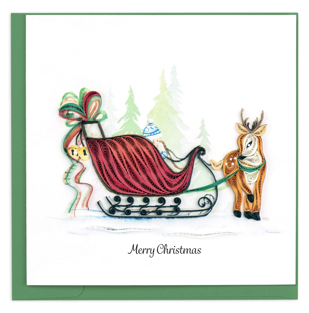 Quilled Sleigh Ride Christmas Card