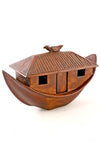 Load image into Gallery viewer, African Hand Carved Wooden Noah&#39;s Ark with Animals
