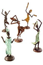 Bronze Miniature Celebrating Lady Sculpture