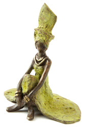 Bronze Graciously Waiting Burkina Sculpture