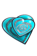 Load image into Gallery viewer, Aqua Blue Surutia Coil Heart-Shaped Soapstone Dish Set
