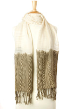 Load image into Gallery viewer, Grey Mudcloth Organic Cotton Open Weave Scarf
