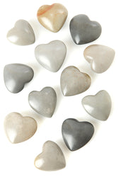 Natural Gray Soapstone Hearts