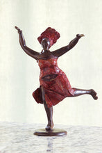Load image into Gallery viewer, Bronze Pure Joy Dancing Mama Red Sculpture
