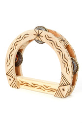 Burned Balsa Wood and Bottle Cap Tambourine