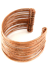 F.R.E.E. Woman Large Stacked Copper Cuff Bracelet