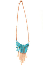 Load image into Gallery viewer, F.R.E.E. Woman Copper Viridian Fringe Necklace
