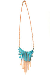 F.R.E.E. Woman Copper Viridian Fringe Necklace