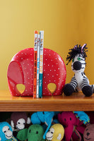 Load image into Gallery viewer, Red Polka Dot Soapstone Elephant Bookends
