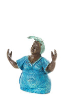 Load image into Gallery viewer, Bronze Glory Blue Burkina Sculpture
