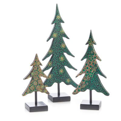 Batik Holiday Tree - Set of 3