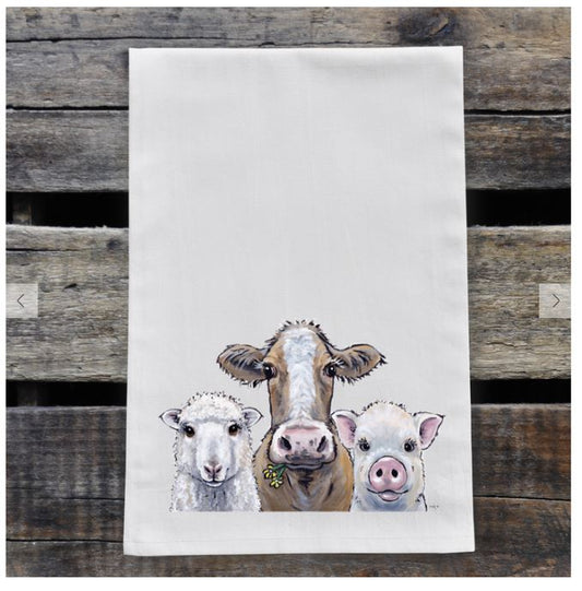 Animal Farmhouse Flour Tea Towel