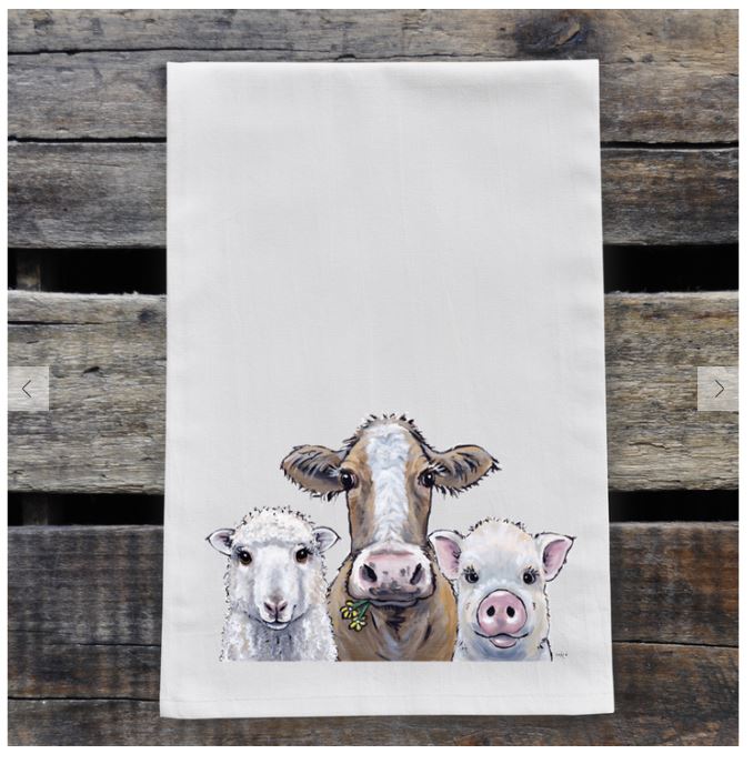Animal Farmhouse Flour Tea Towel