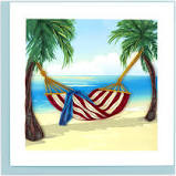 Quilled Tropical Beach Greeting Card