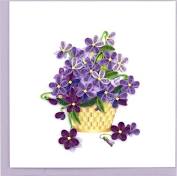 Load image into Gallery viewer, Quilled Violet Greeting Card
