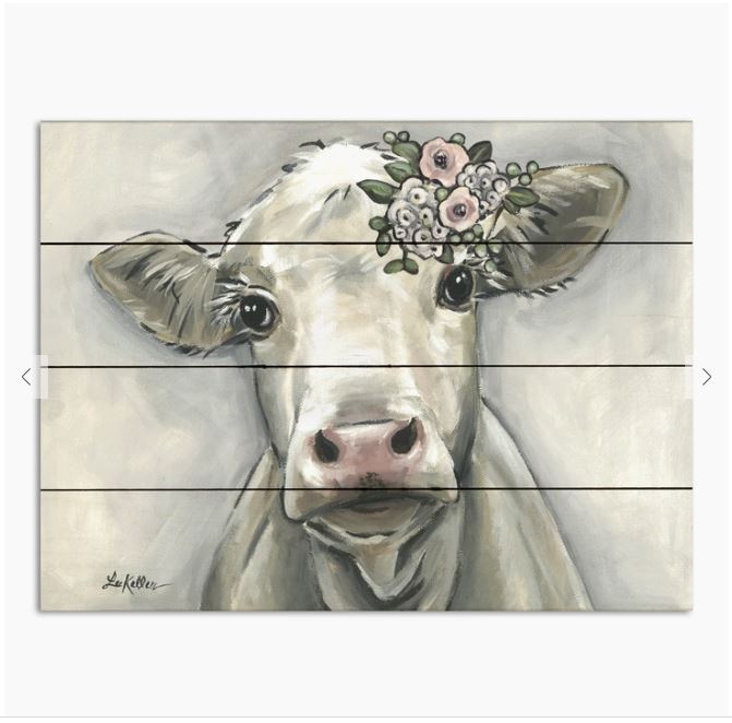 Cow Annabelle Boho Flowers Pallet
