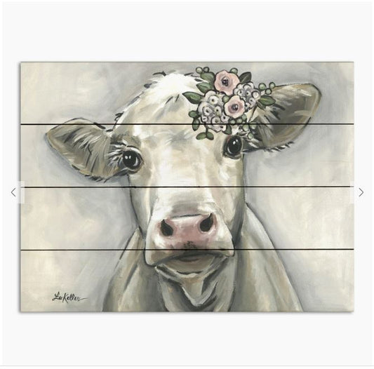 Cow Annabelle Boho Flowers Pallet