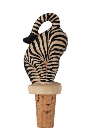 Wood Zebra Bottle Topper