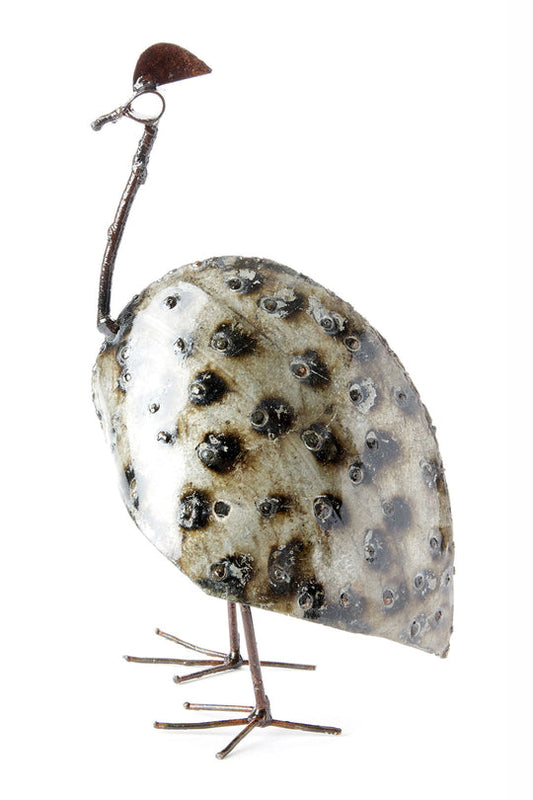 Recycled Metal Guinea Fowl Bird from Zimbabwe