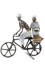 Load image into Gallery viewer, Zimbabwean Stone &amp; Metal Bicycling Couple
