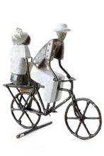 Load image into Gallery viewer, Zimbabwean Stone &amp; Metal Bicycling Couple
